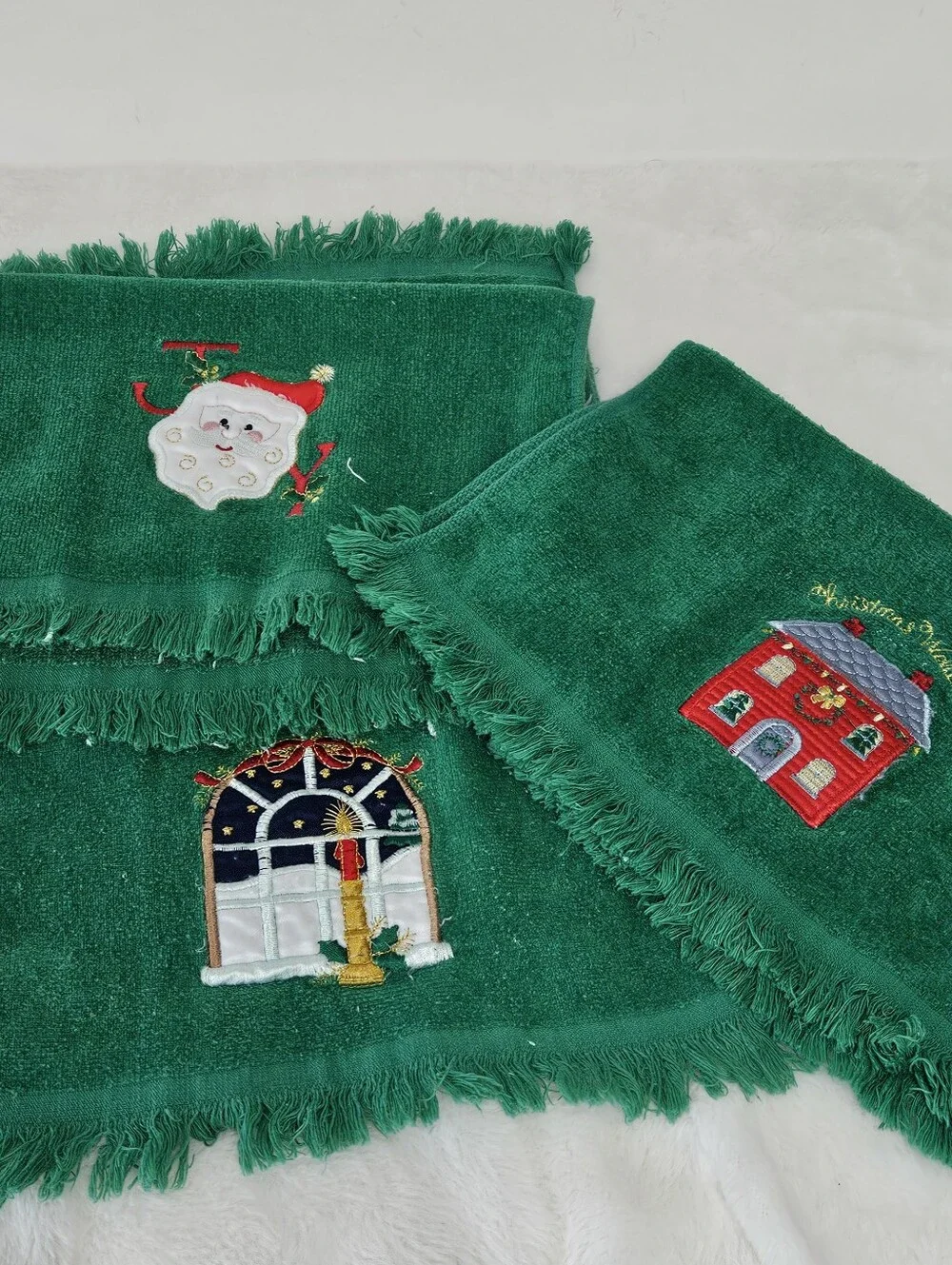 16 Christmas Themed Small Kitchen Bathroom Hand Towels with Various Embroidered